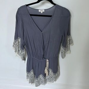 Umgee Romper with lace detail